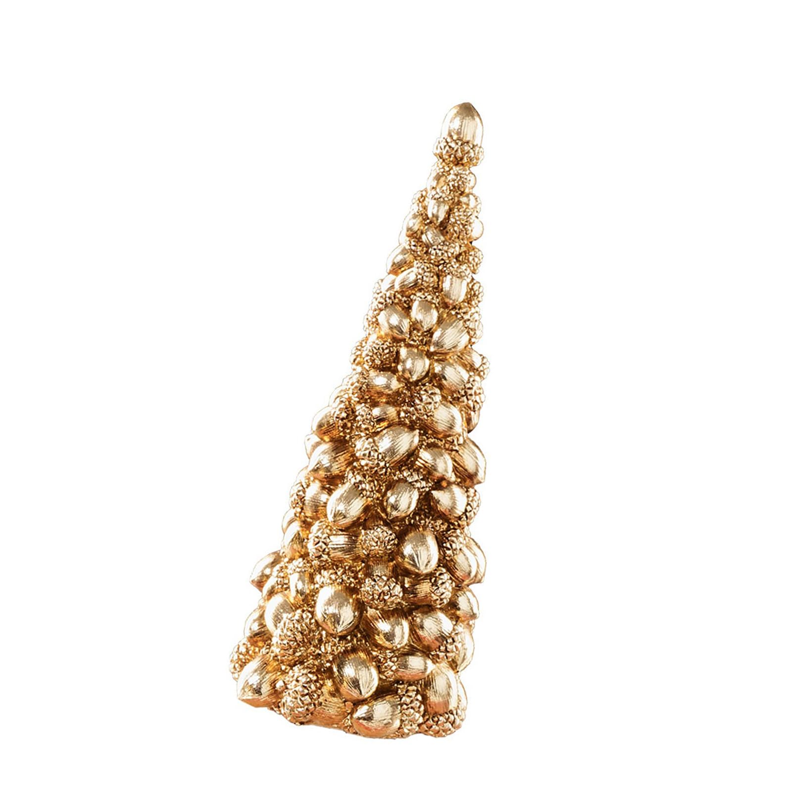 Holiday Resin Tree Sculpture with Gold Finish for Tabletop, Mantel, and Shelf Decor, Seasonal Accent for Cozy Home Display Seasonal Home Display Holiday Tabletop Tree Decor in Gold Resin
