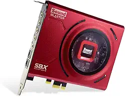 Creative Placa de som para jogos Sound Blaster Z SE Internal PCI-e e DAC, 24 bits/192 kHz, 116 dB SNR, ASIO, 600Ω Fones de ouvido, Equalizador de microfone, Discreto 5.1/Virtual 7.1, Suporta Dolby Digital Live, DTS