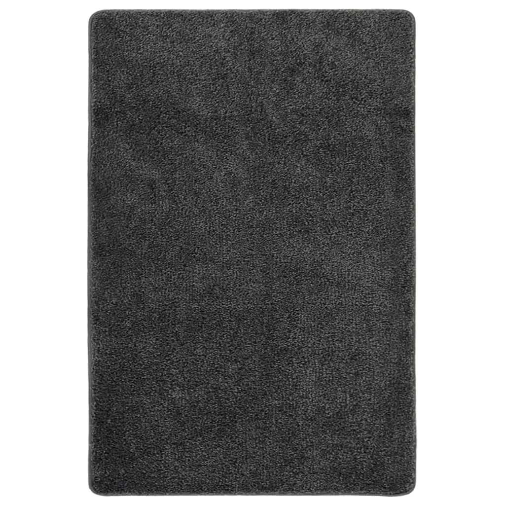 SKM Tapis shaggy gris foncé 140 x 200 cm antidérapant, poids : 4,22 kg, 340379