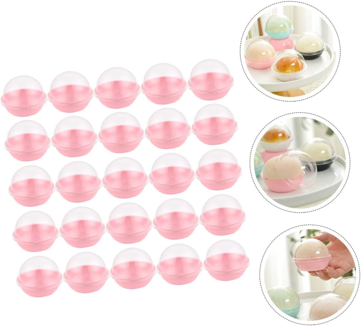 100pcs Mini Cupcake Containers with Dome Lid Individual Moon Cake Box for Egg Yolk Puff and Dessert Packaging Party Favor Boxes