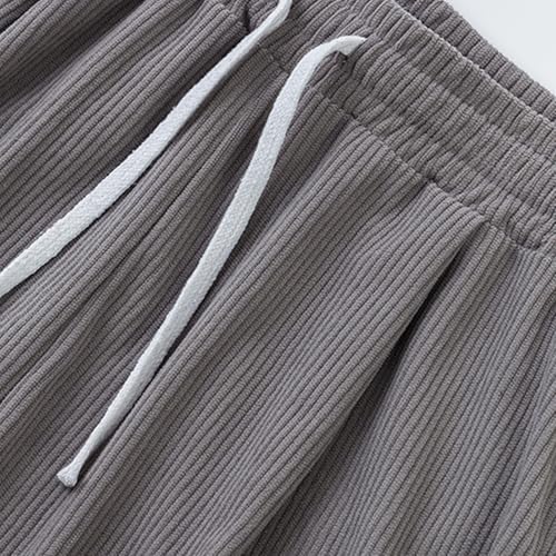 Classic Corduroy Pants Men Baggy High Waisted Drawstring Cargo Pants Fall Outdoor Wide Leg Trousers with Pockets3