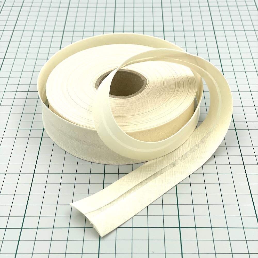 Craft Cult 30mm Wide Plain Bias Binding Tape - 25 Metre Roll (61 - Cream)