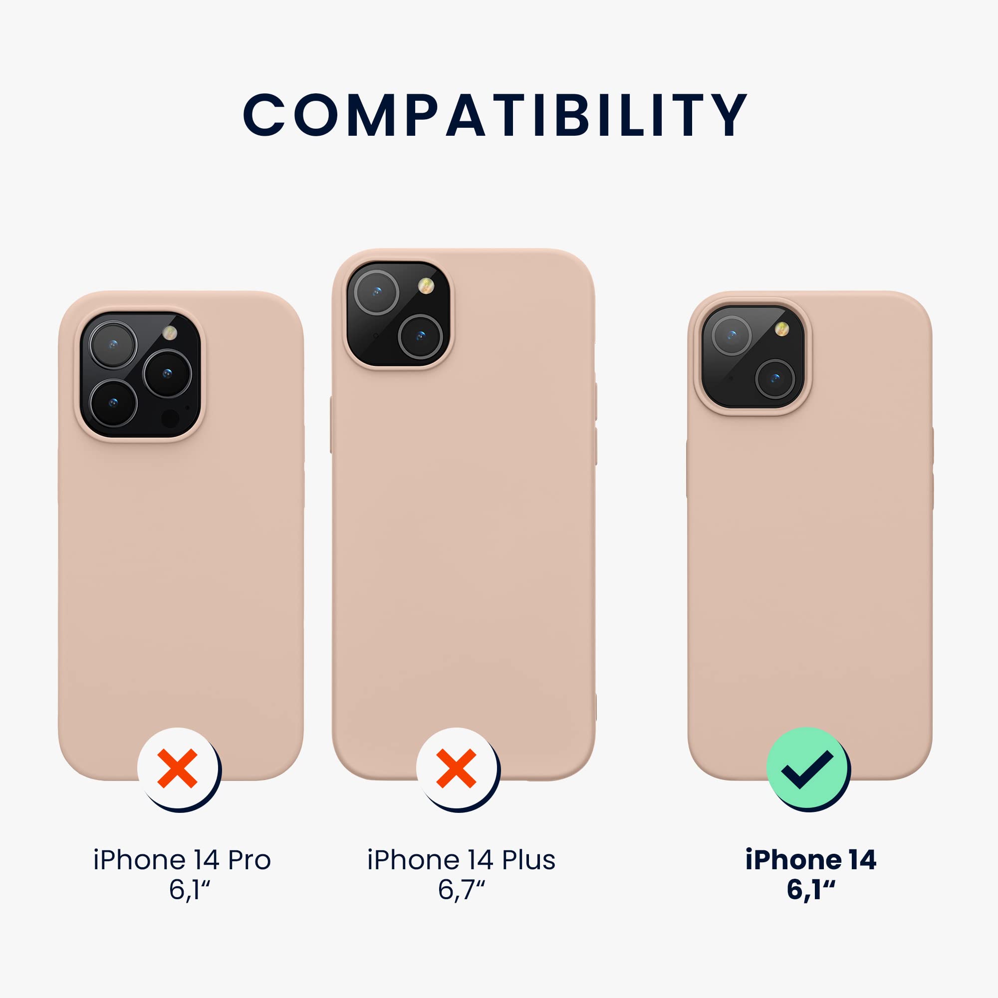 kwmobile Case for iPhone 14 Case - Slim Soft TPU Silicone Cover - Works with Wireless Charging - Coconut Swirl - Image 2
