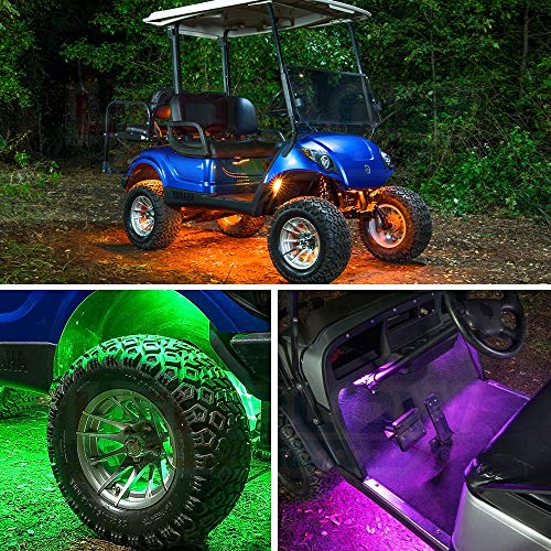 image for LEDGlow 12pc Million Color LED 4-Seater Golf Cart Underglow Neon Light