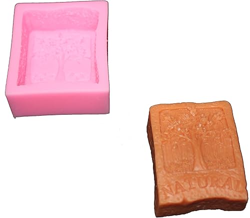 Miniatura 7 de LVDGE Paquete de 2 moldes de jabón de silicona con patrón de árbol y natural para el cuidado de la piel natural productos para el cuidado de la piel