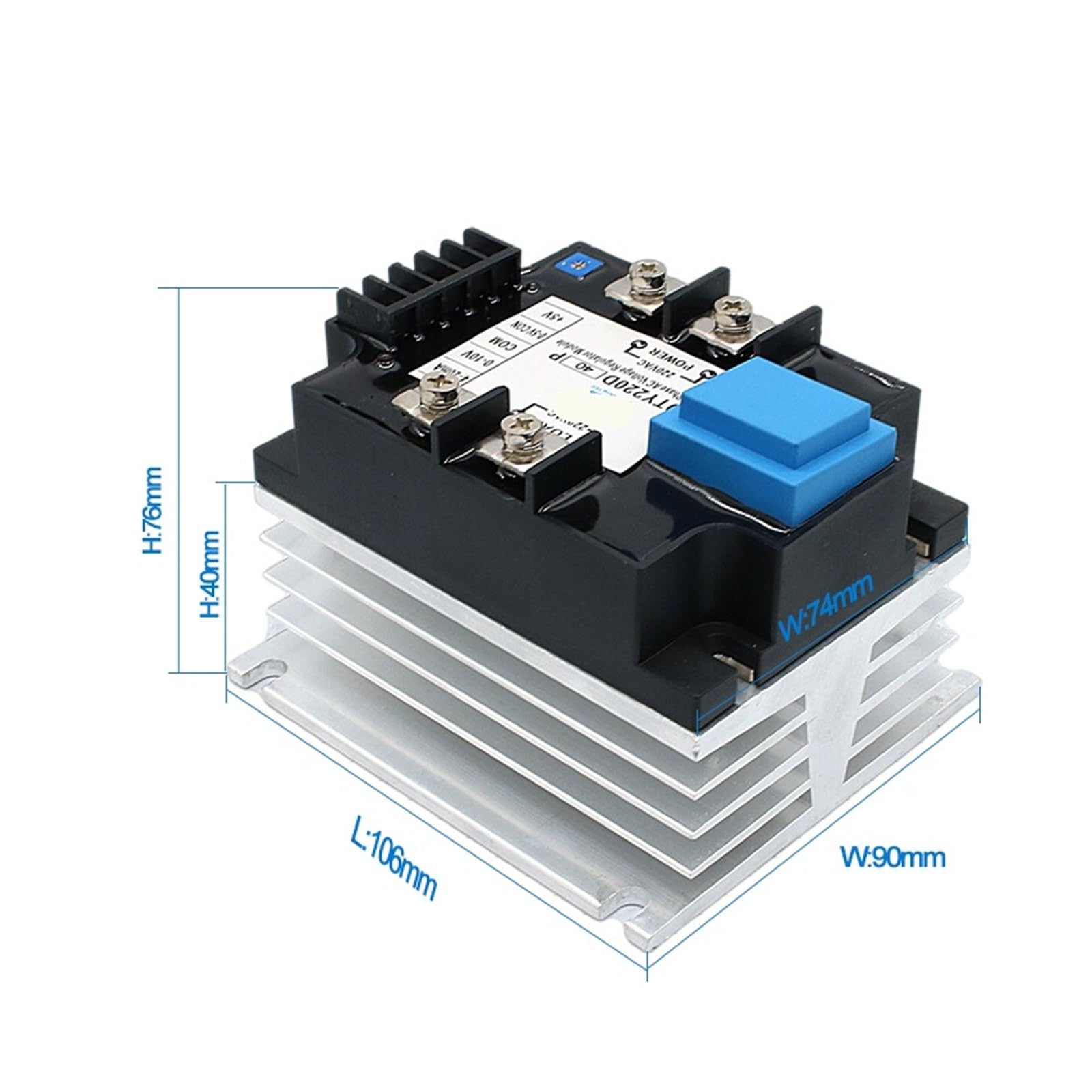 Relè a stato solido Modulo regolatore di tensione CA monofase DTY 10A 25A 40A, SSR 4-20mA, 0-10V, controllo potenziometro(10A,220V)