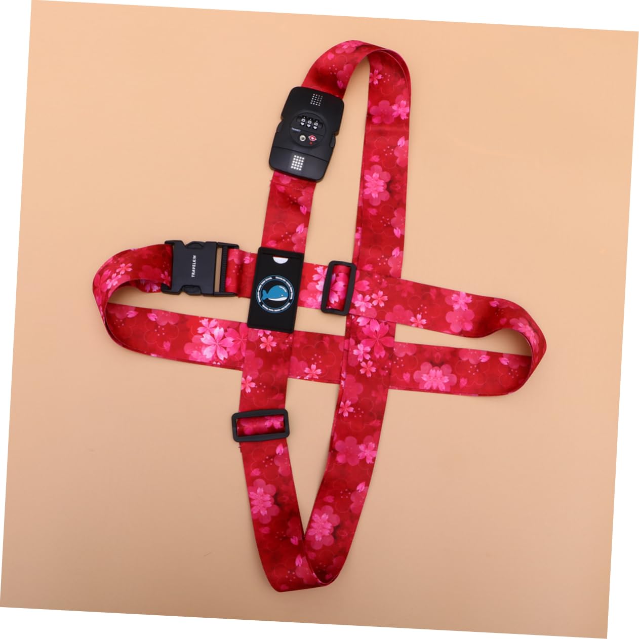 COLLBATH Reisegepäckgurt mit Zahlenschloss Polyester Gepäckband mit Kreuzgurt für Sicheres Verzurren von Gepäck Reisen