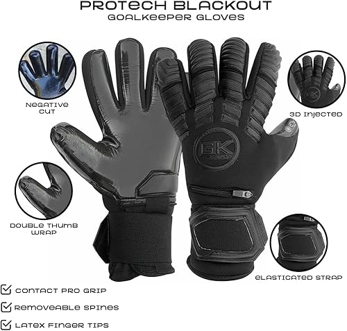 Miniatura 2 de GK Saver Guantes de portero de fútbol Protech Series Guantes profesionales de portero talla 6 a 11
