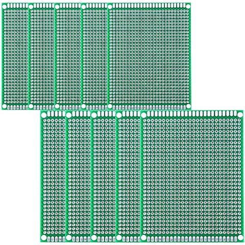 YUNGUI PCB Board,10 Pieces Prototype Printed Circuit Board Soldering and Electronic Breadboard Kit Cover