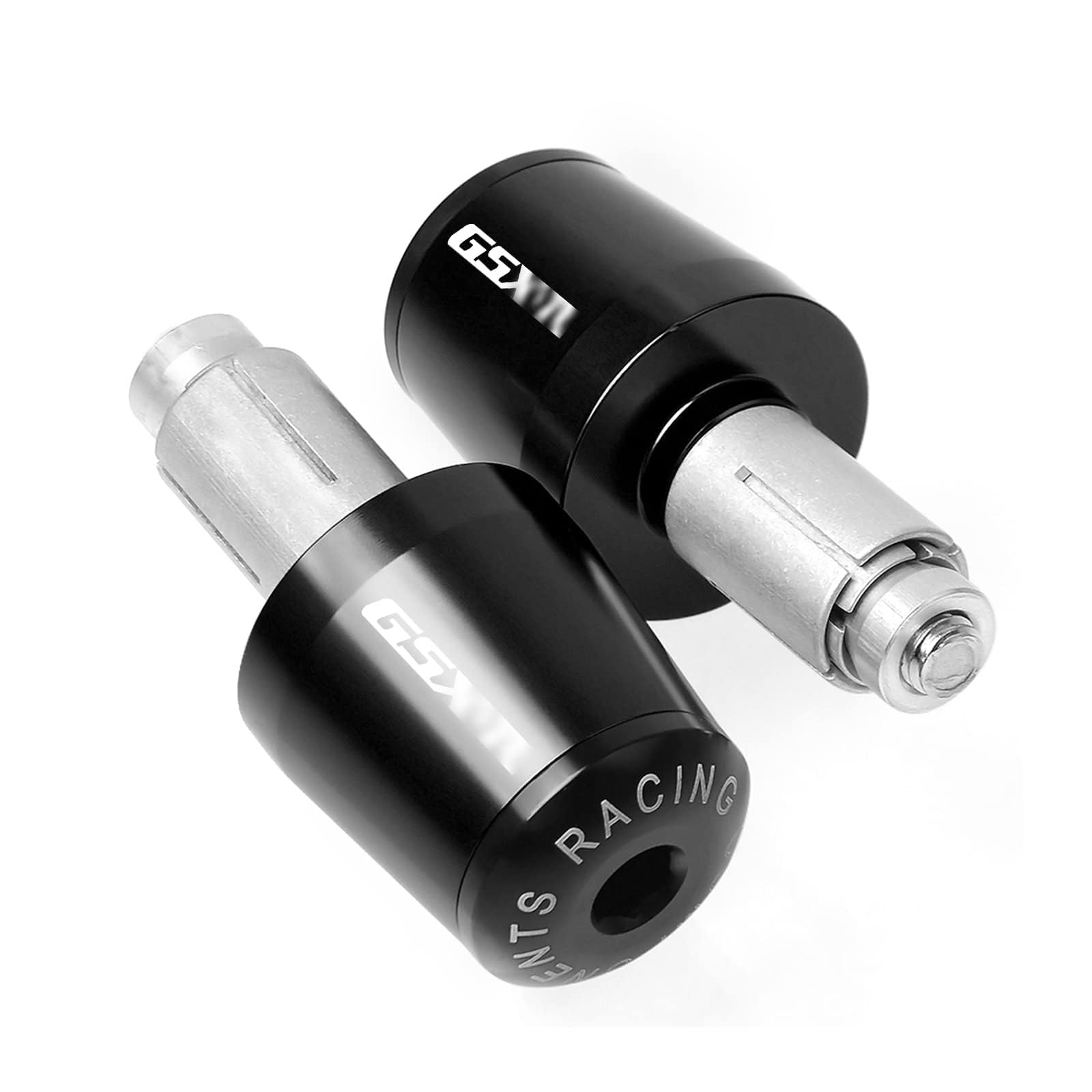 2pcs 7/8"22mm Moto Extrémités du Guidon en Aluminium Poignée de Guidon Embouts pour Suzuki GSXR GSX-R 600 750 1000 1300-Noir