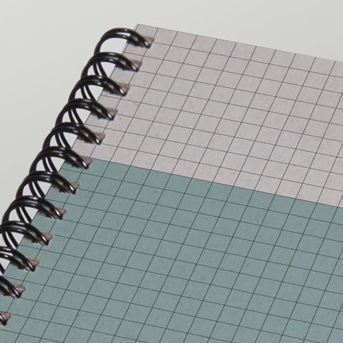 Sigel SN600 Spiralblock A5 kariert, Notizblock aus Recyclingpapier, hoher Weißegrad, 160 perforierte Seiten, Cover aus Karton, Quicknote