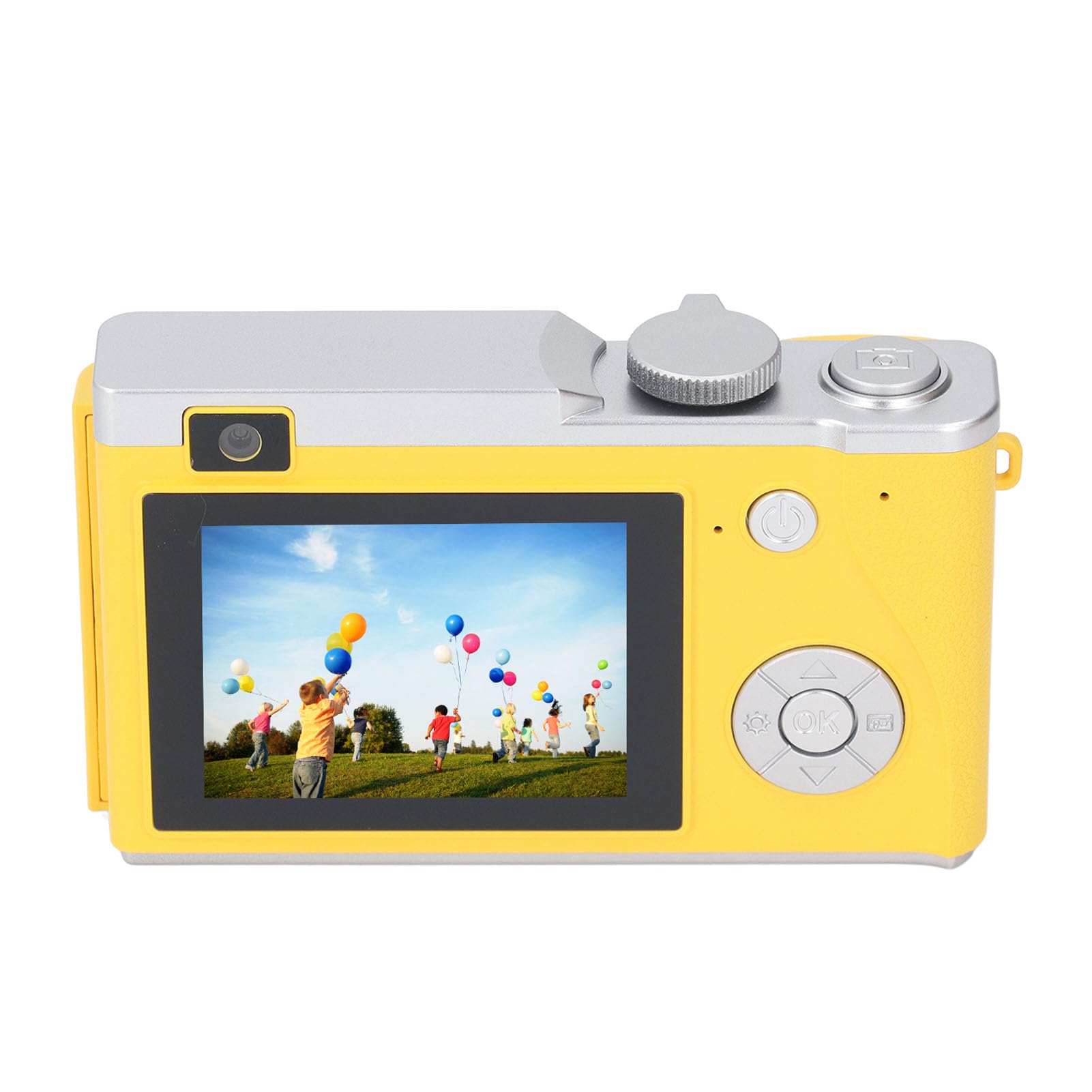 Juroupi Yellow Digital Camera, 48Mp 1080P Digital Video Camera 16X Digital Zoom For Travel (Yellow)