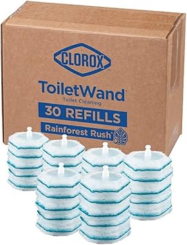 Clorox ToiletWand Toilet Cleaner Refills, Toilet brush, Rainforest Rush, 30 Ct