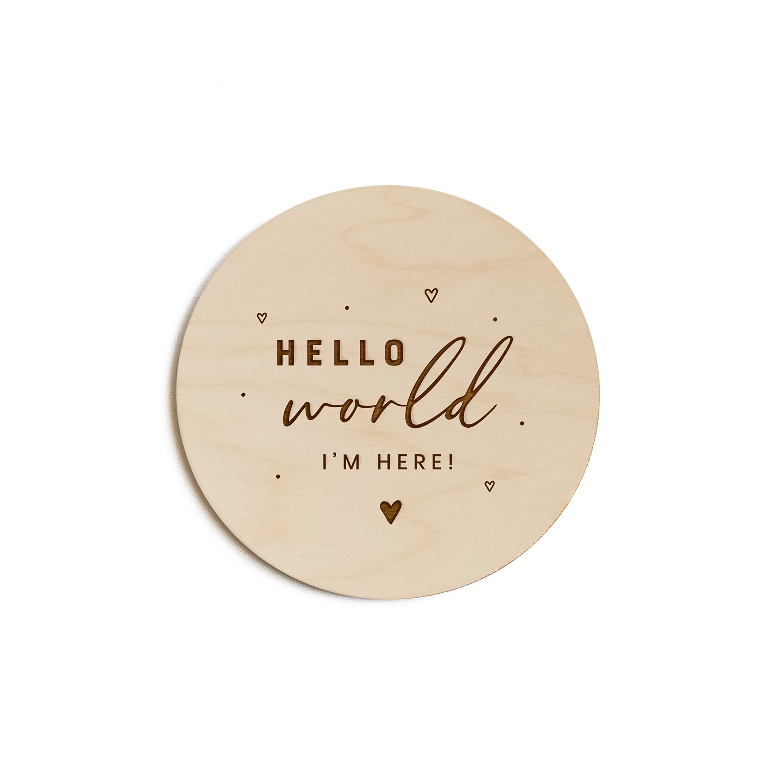 The Cotton & Canvas Co. Hello World Newborn Baby Announcement, Nursery Sign, Modern Wooden Plaque, Oh Baby, Birth Prop-image-30