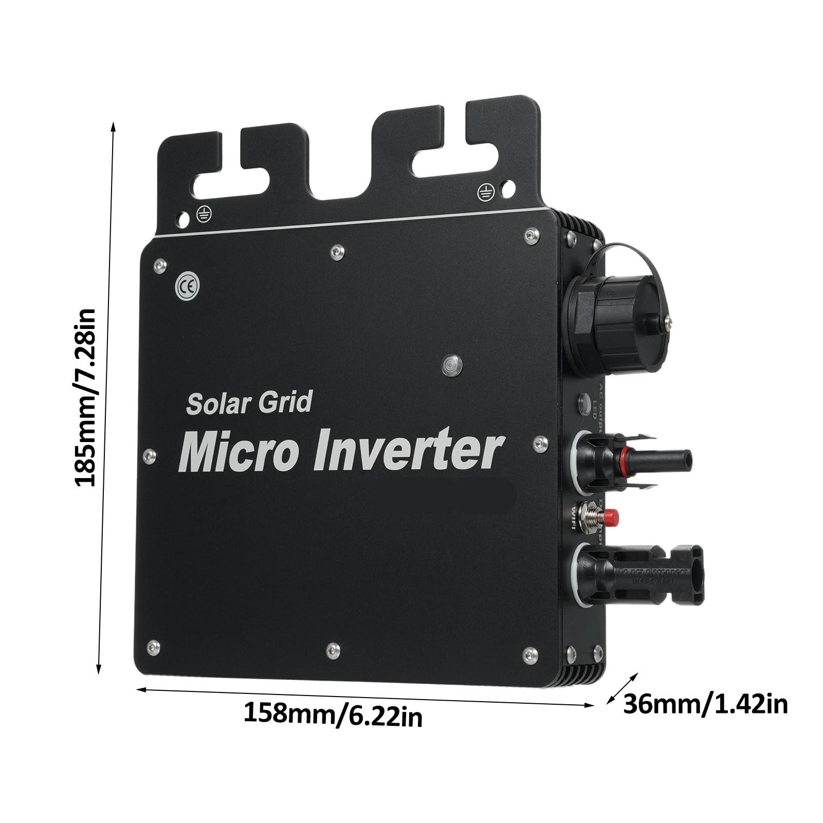 Mikroinwerter, 400W Smart WiFi AC Grid Tie Micro Solar Inverter 22-50VDC Wejście Do Panelu Słonecznego 60/72 Ogniw 250~450W MPPT IP65