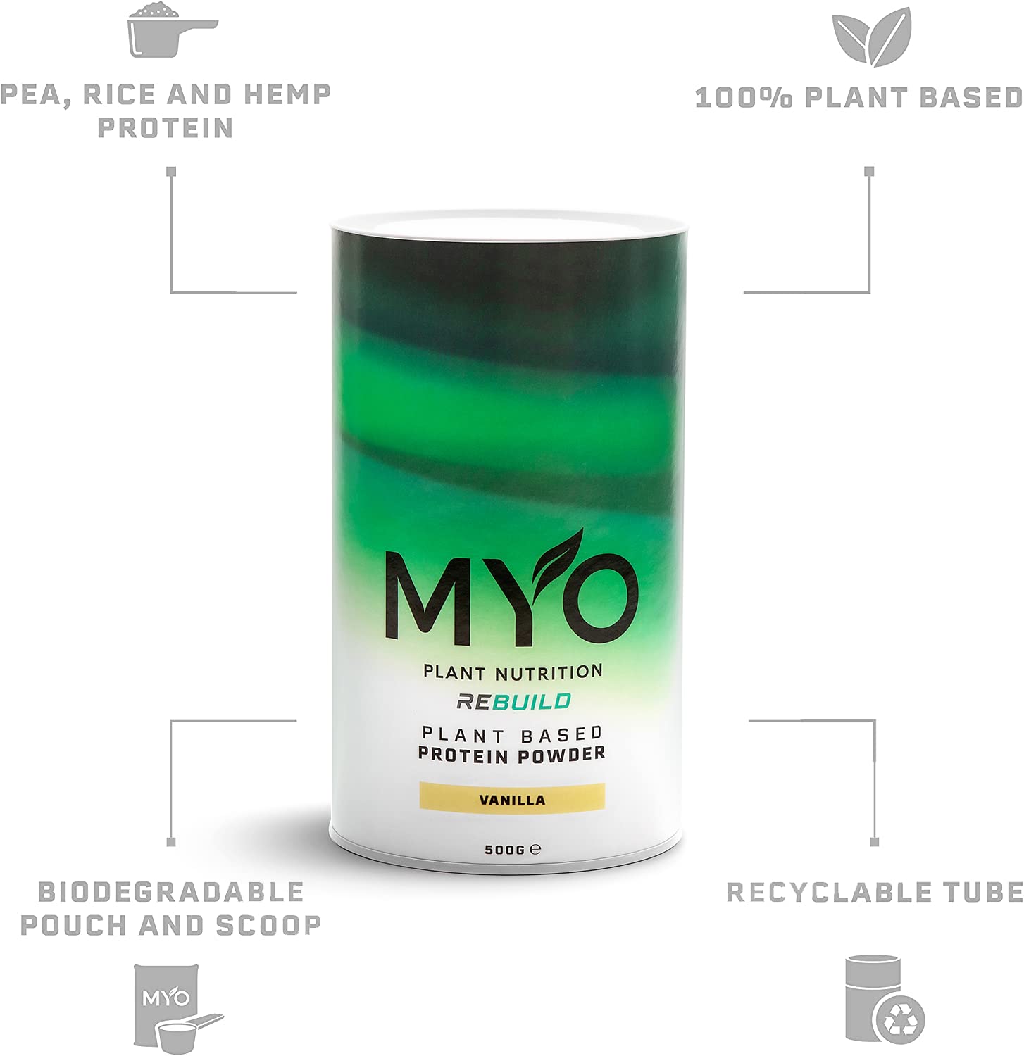 Buy MYO Plant Nutrition Vegan Protein Powder 500g Plant Based