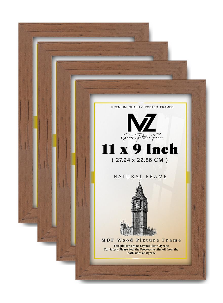Mz Goods Walnut Pack Of 4 Eton Wood Puzzle (27.94 X 22.86 Cm) Frames, Certificate, Small Engineered Wood Frames| 11 X 9 Inch Mdf Frame 279.4 X 228.6 Mm [ ]