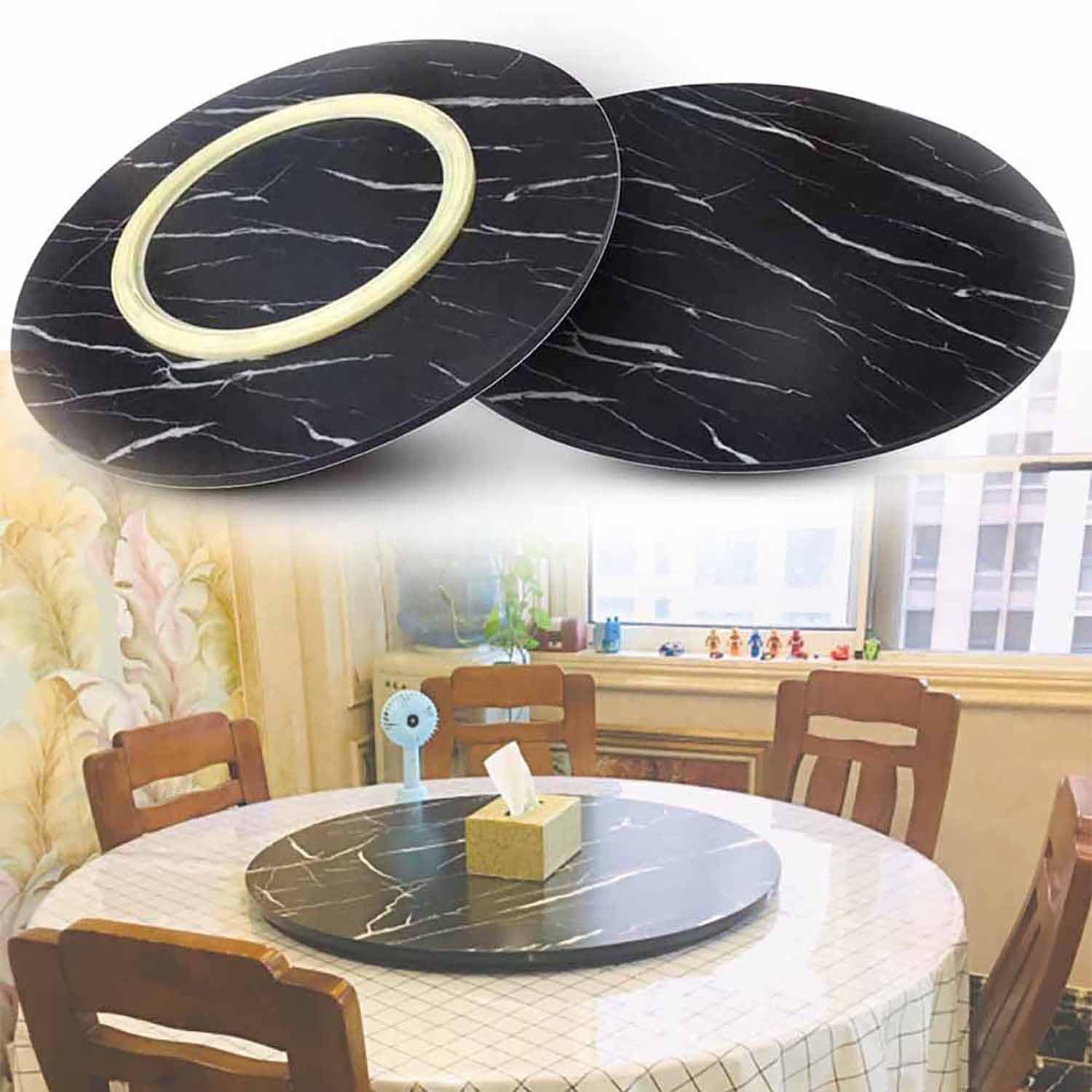 Lazy Plateau de service rotatif de 50,8 à 99,1 cm – Rotation lisse à 360° – Plateau de service antidérapant pour cuisine et table à manger – Idéal pour le divertissement et le service des repas