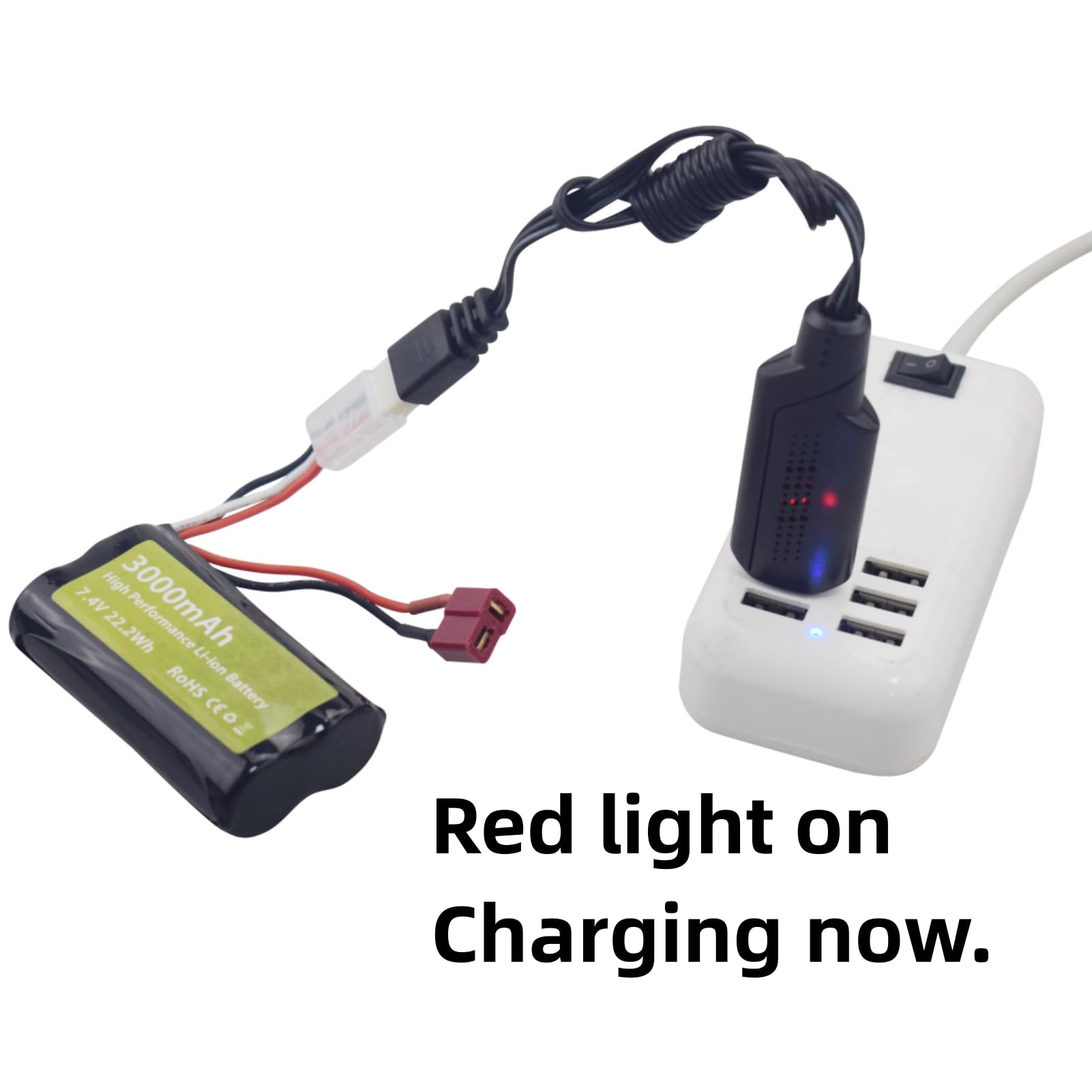 2PCS 7.4V 3000mah 15C 2S Batteria Agli Ioni Di Litio Con T-Plug Con 2
