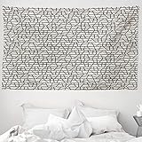 ABAKUHAUS Aboriginal Wandteppich und Tagesdecke, abstrakte Geometrie, aus Weiches Mikrofaser Stoff Wand Dekoration Für Schlafzimmer, 230 x 140 cm, Eischale Koksgraue