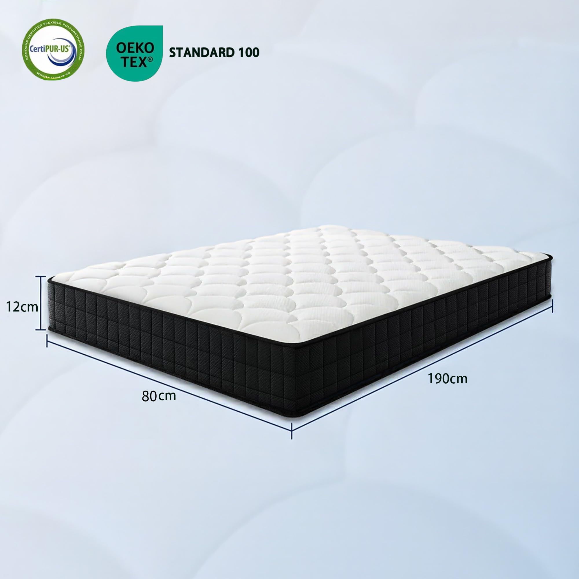 Confezione da 2 Materasso Singolo 80x190 | Materasso Memory 12 cm (2)