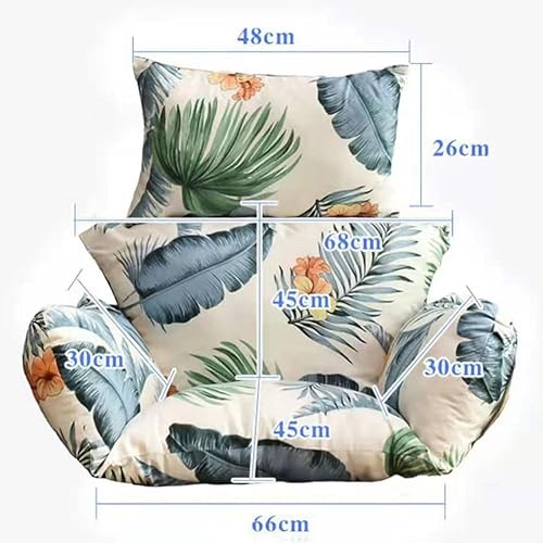 Miniatura 6 de GARCAN Cojines de repuesto para sillas de columpio, reemplazo de cojín de silla de huevo, cojines plegables, cojín colgante para silla de huevo para