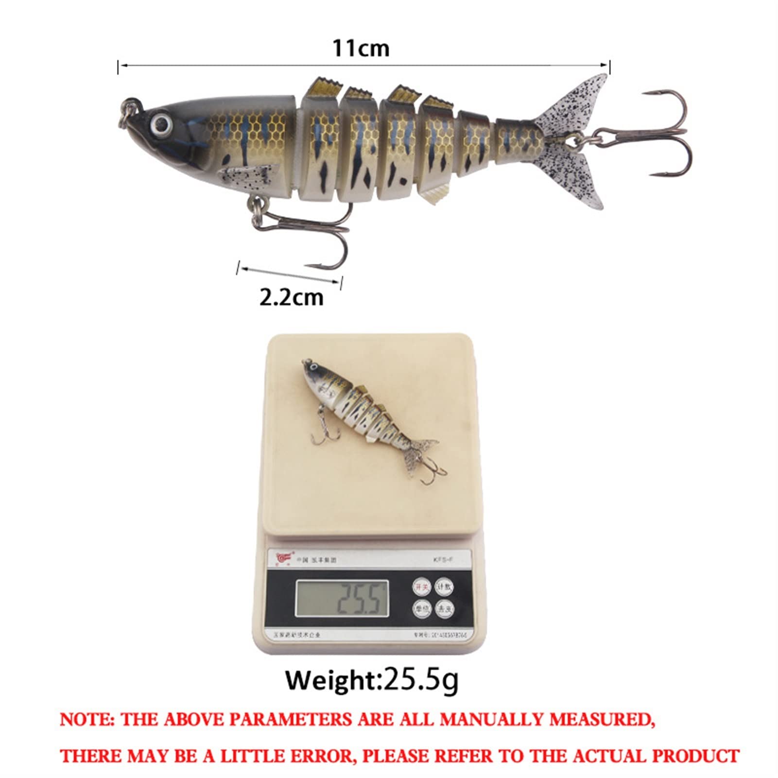 Amazon | LINFFSTR 5個 11cm 25.5g バスフィッシングルアー 7