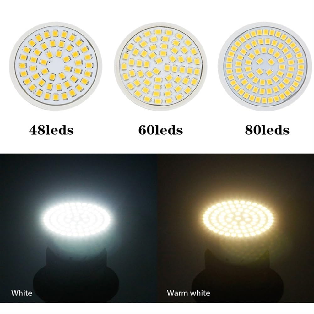 RZL Lighting, Confezione da 50, Lampadina Faretto LED AC220V E27/E14/GU10/MR16 Lampada LED SMD2835 Luci Decorative for la casa(Cold White 80LEDs,GU10)