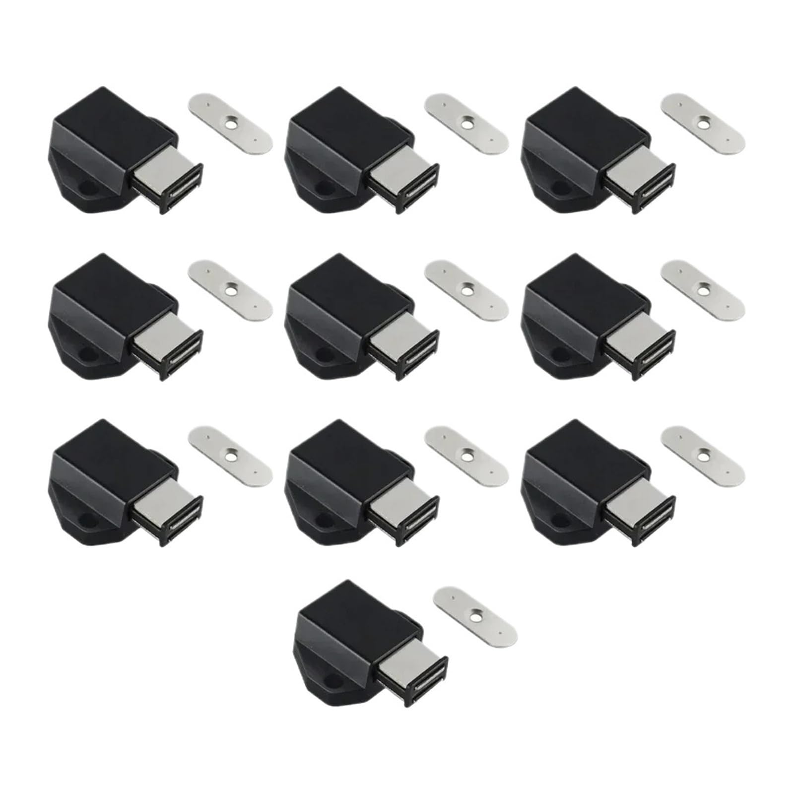 10 Pack Cabinet Door Closure Catches, Furniture Hardware for Closet, Cupboard & Drawer Panels