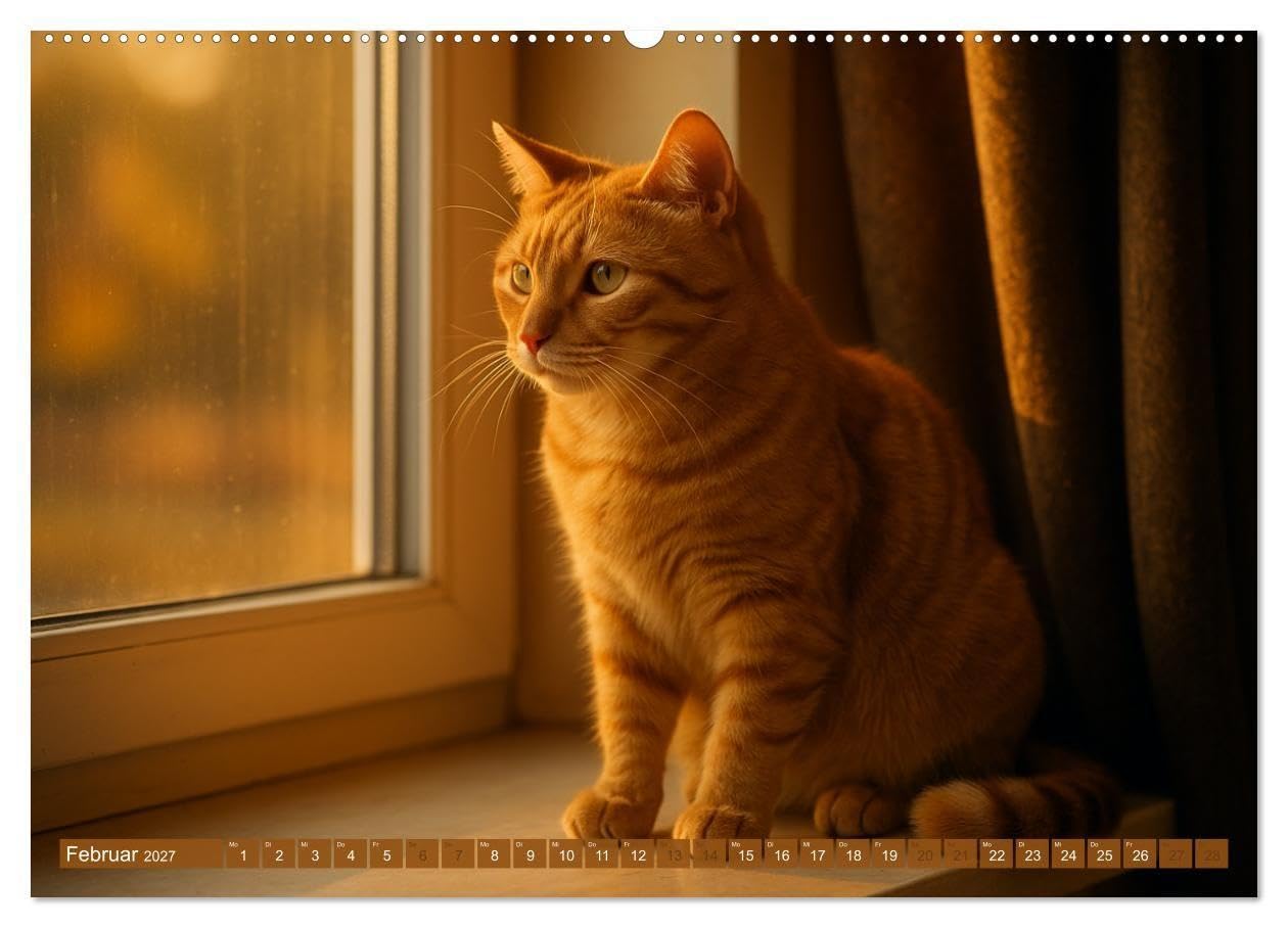 Katzenblicke – Eleganz und Anmut (hochwertiger Premium Wandkalender 2027 DIN A2 quer), Kunstdruck in Hochglanz: Kunstvolle Katzenbilder fürs ganze Jahr (CALVENDO Tiere)