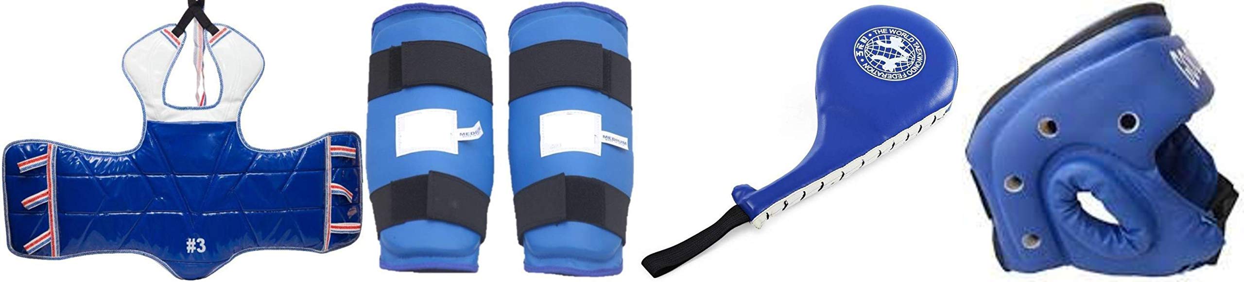 Taekwondo/Karate KIT Size 2 ONE Chest Guard ONE Head Guard ONE Pair SHIN Paid ARM and ONE Bag