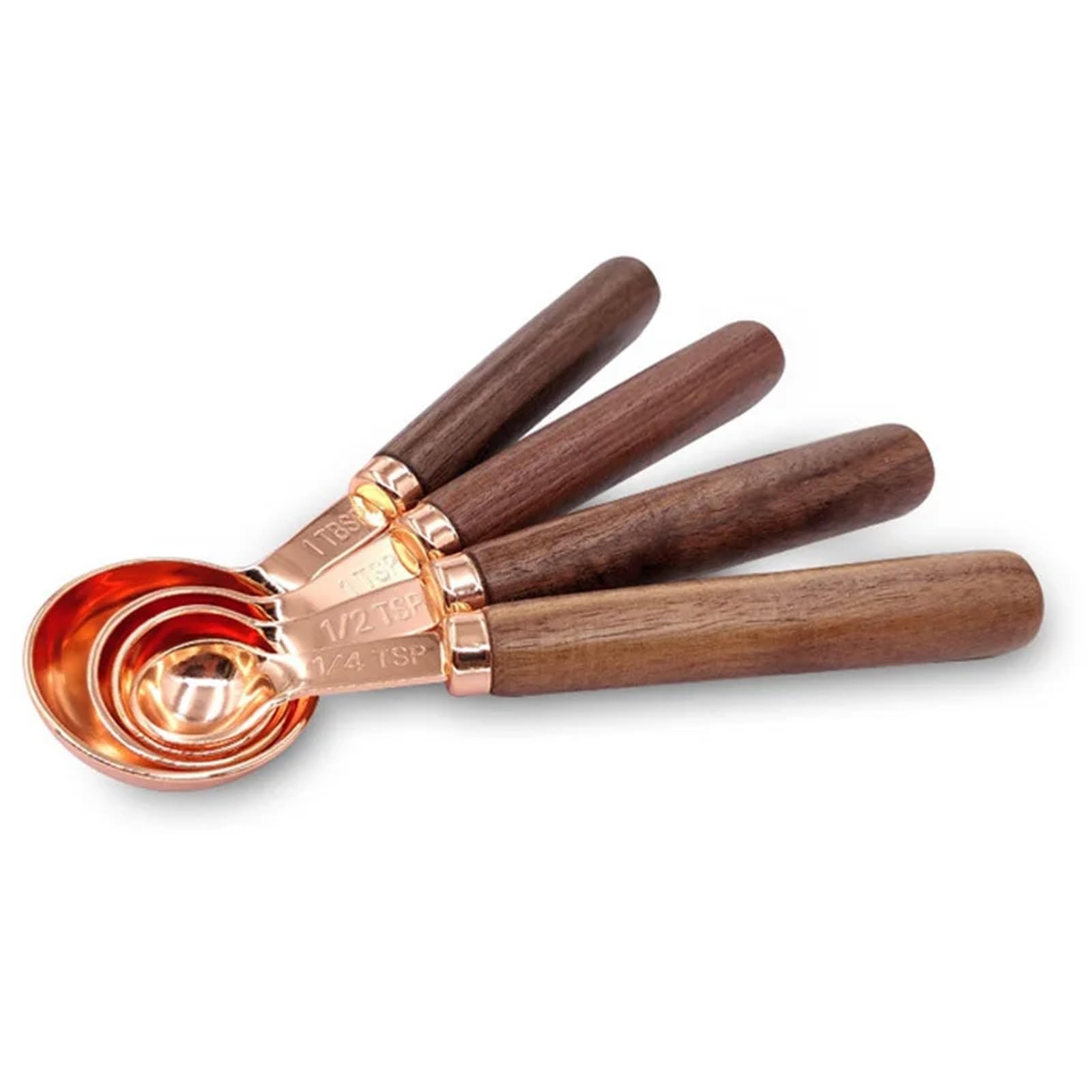 Juego de 8 tazas medidoras for hornear, cucharas oro rosa para Medir Líquidos y Sólidos