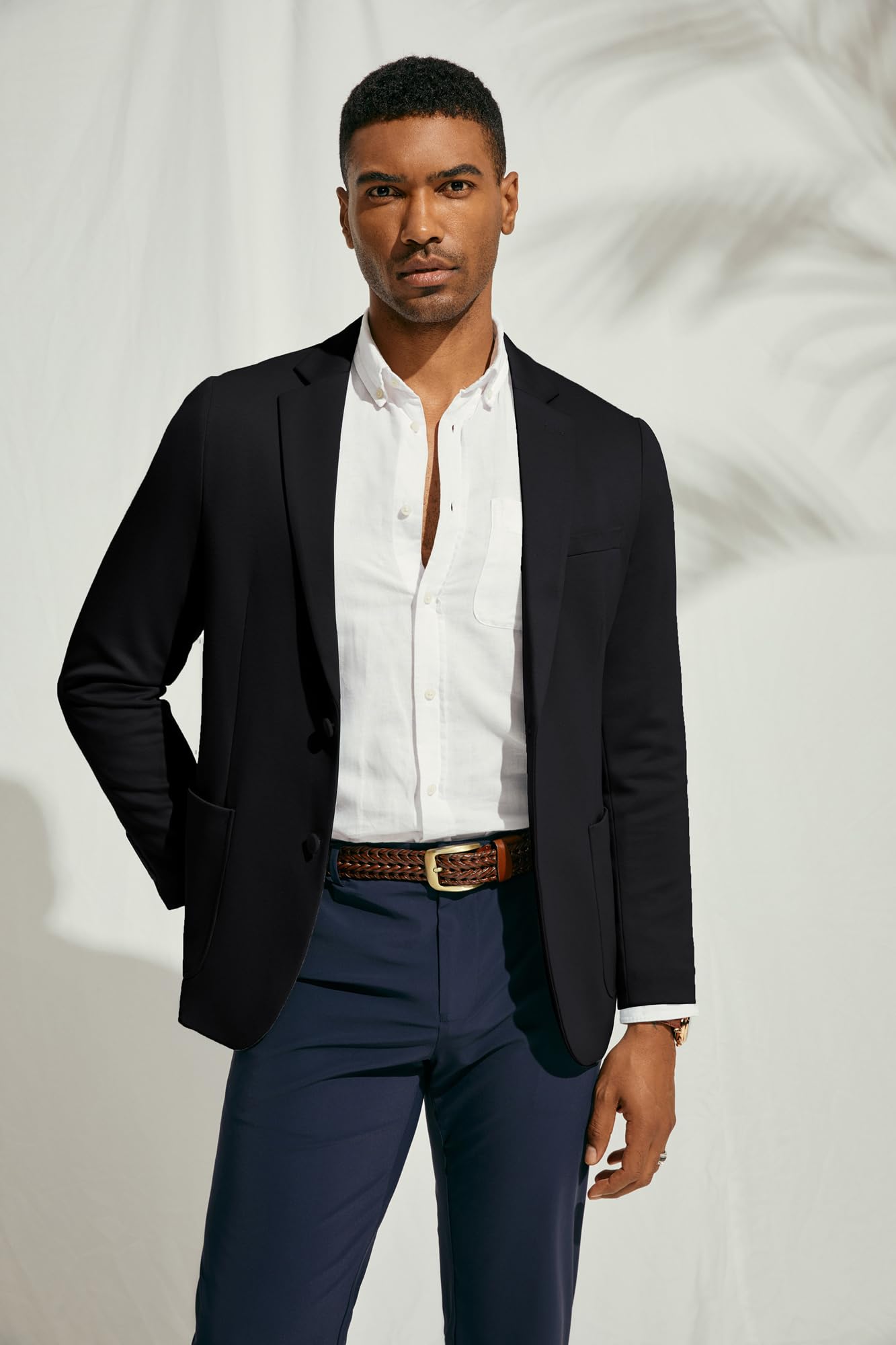 PJ Paul Jones Giacca Sportiva da Uomo, Casual, a Maglia, con Due Bottoni, Leggera, Sfoderata, M