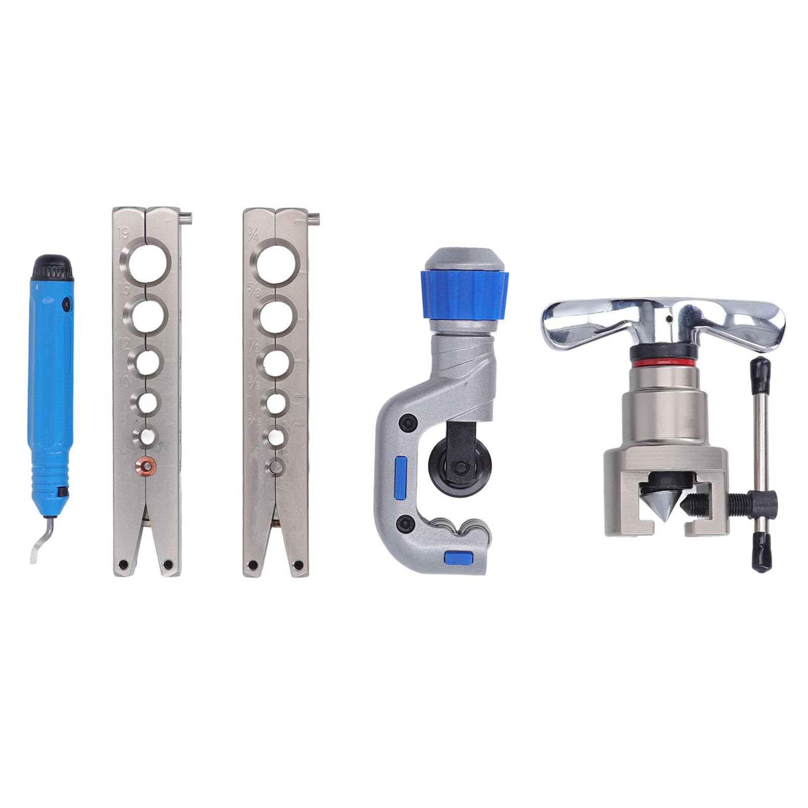 ABOCARDADOR DE TUBOS Herramienta de Abocardado Pulgadas Métricas Abocardadores de Aire Acondicionado para R407c / R410a con Cortador de Tubos | 5-19MM | 3/16 "-3/4"