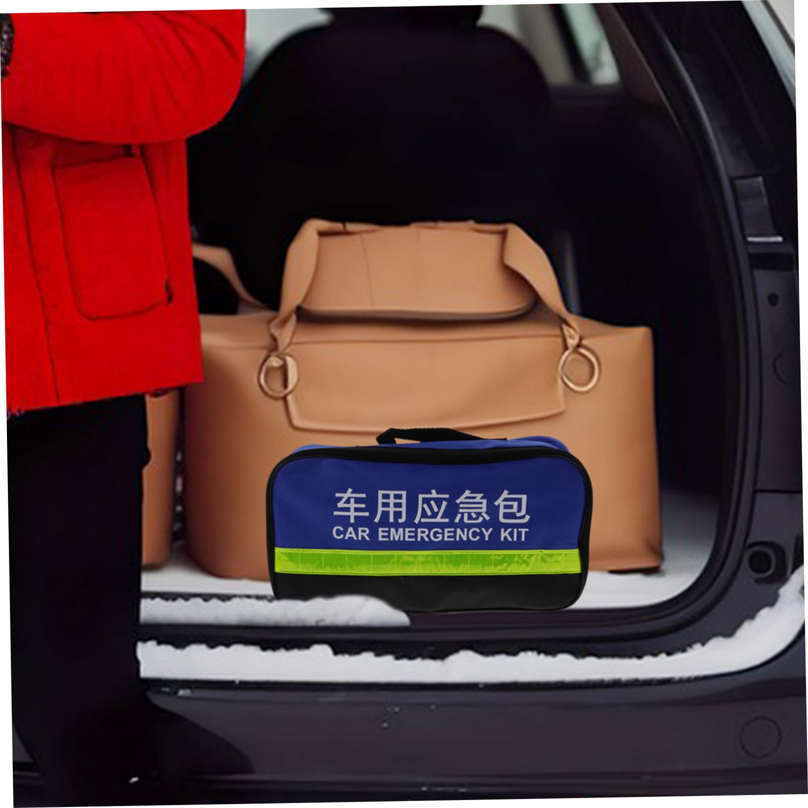 Kit Attrezzi Auto Emergenza, Kit Multiuso in Abs, Gomma, Metallo e Tessuto, Pratico per Controlli Veicolo
