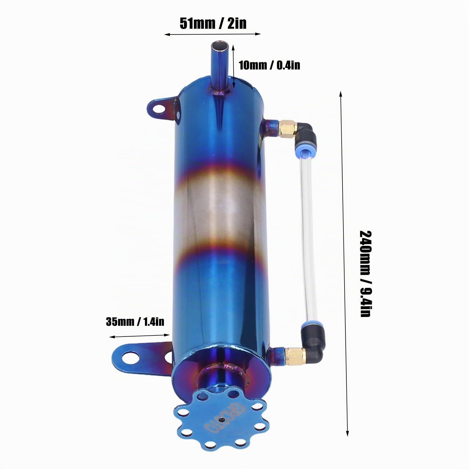 Réservoir de Liquide de Refroidissement de Radiateur de Voiture, Fydun 500ML Alliage D'aluminium Vase D'expansion du Liquide de Refroidissement Réservoir de Récupération D'huile de Trop-plein Réservoi