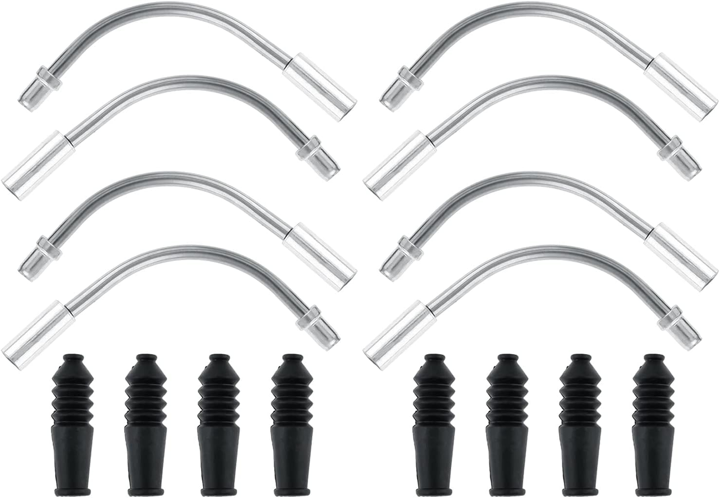 Makoto Nobu Silvery 8 Sets Bicycle Cable Guide Pipe, V Bike Brake Noodle Cable Guide Pipe, V Brake Noodle Cable For Smooth And Efficient Braking