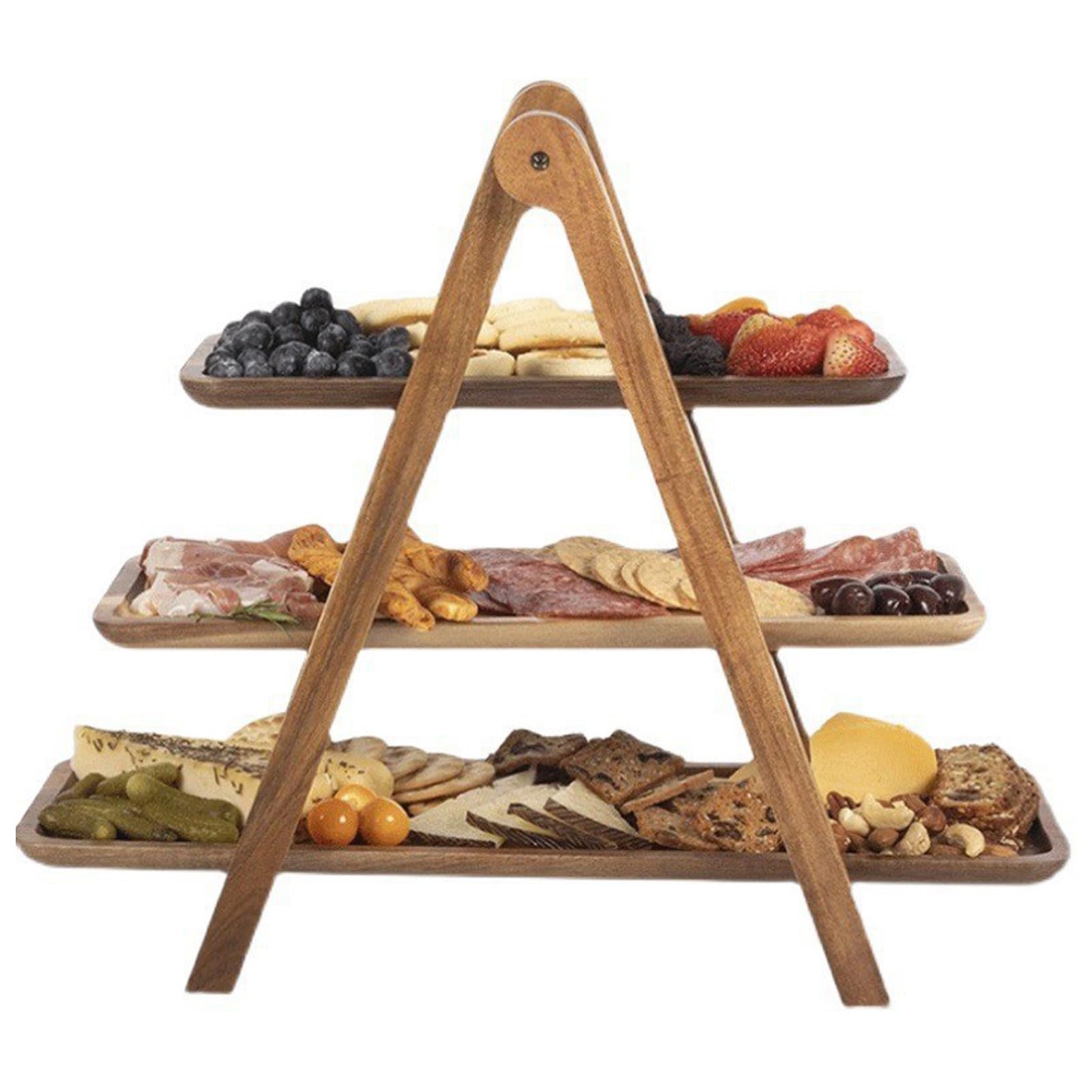 AMSLSIU Wooden Cupcake Stand 3-Tier Display Rustic Farmhouse Party Wedding Dessert Tray Wooden Cupcake Display Stand Birthday