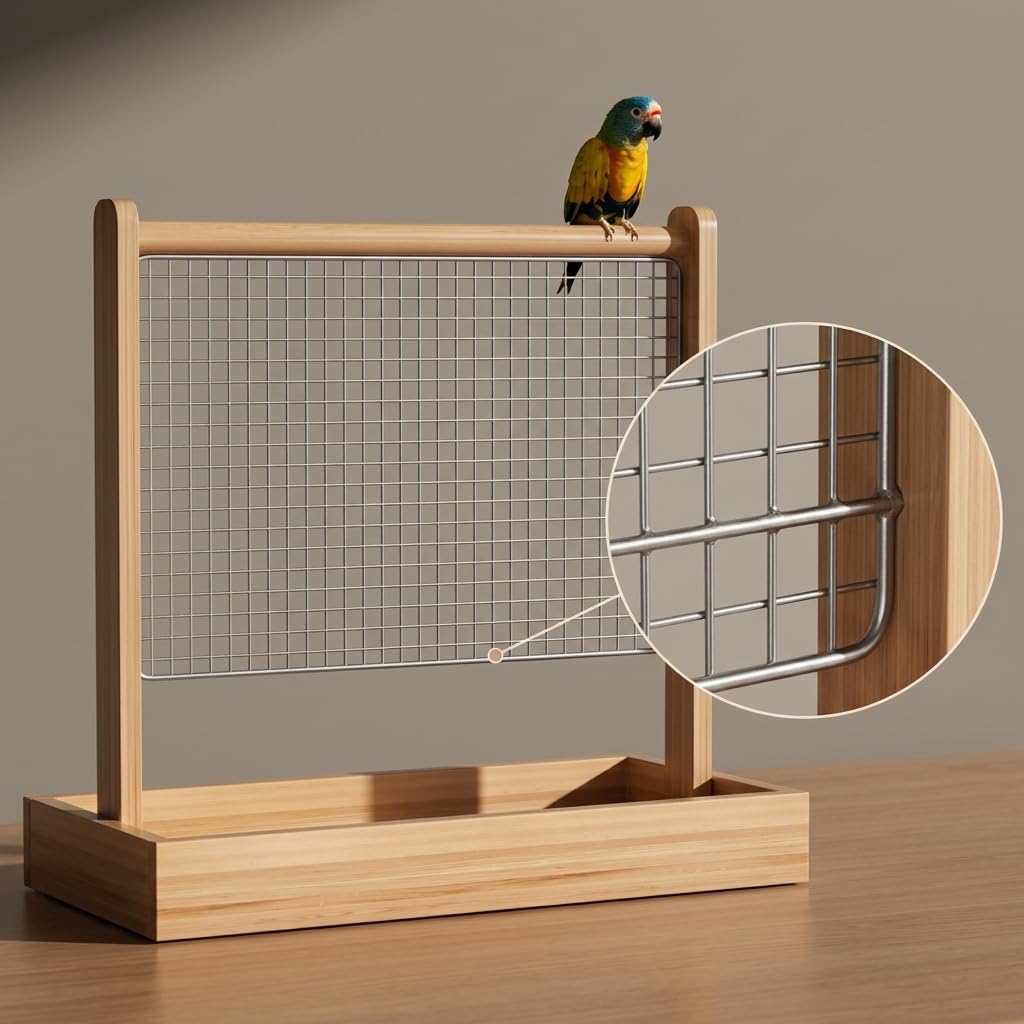 Aire Jeux Oiseaux, Stand Bois Bureau, Plastique Non Toxique, Parc d'attractions Oiseau, Temps Divertissement, pour Perroquets et, Style to 1