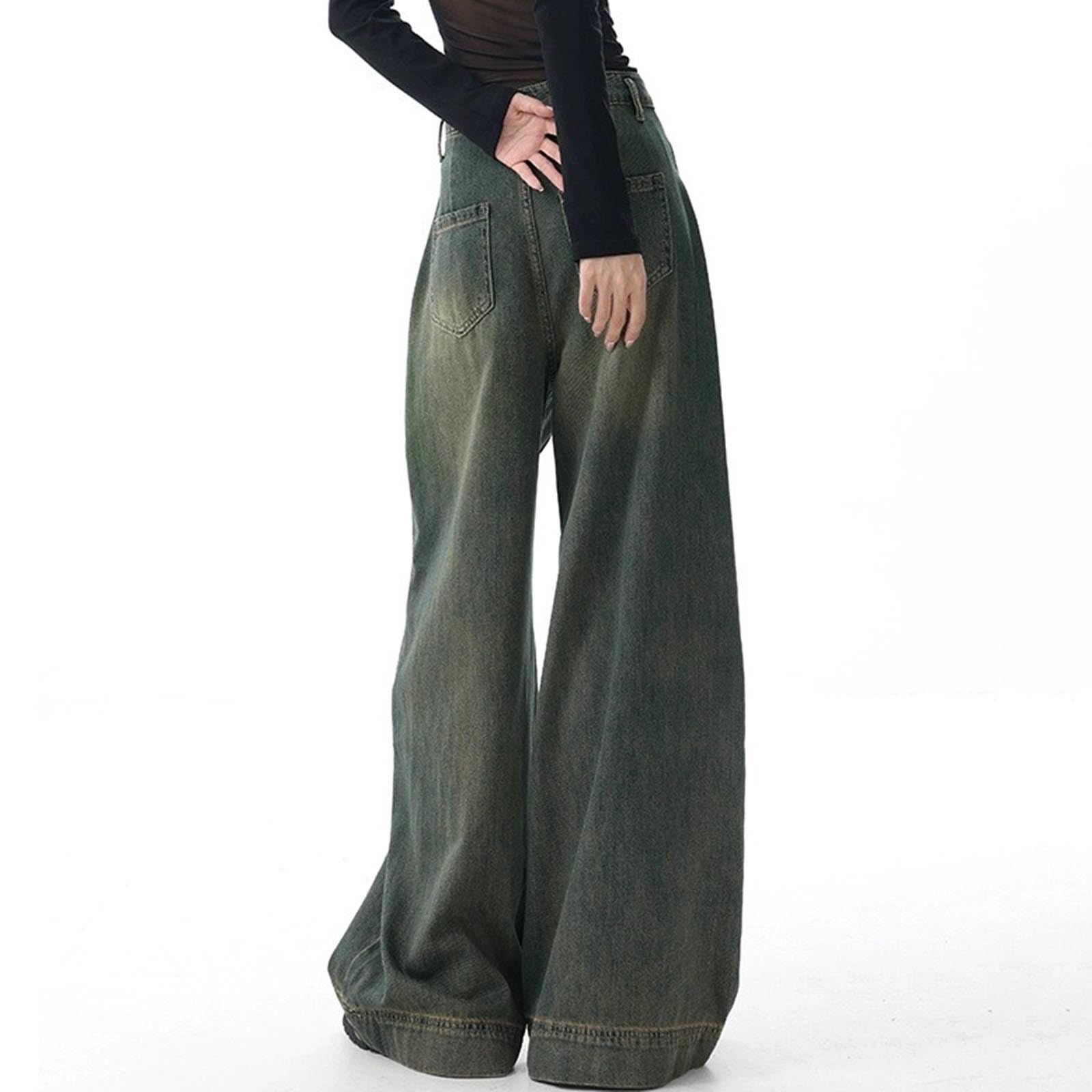 Vaqueros Anchos Mujer Elasticos Ropa Casual Tejanos Invierno Rectos Jeans Pantalones Primavera Pantalón Tallas Grandes Baggy Ligero