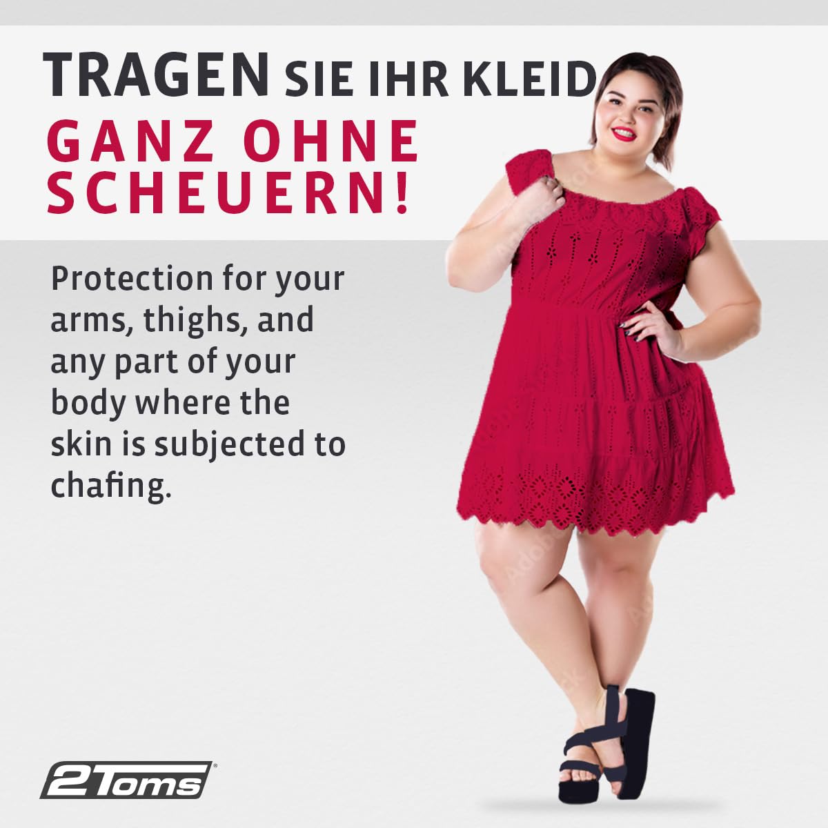 2Toms Damen Sport Shield flüssiger Roll-On-Scheuer-Schutz