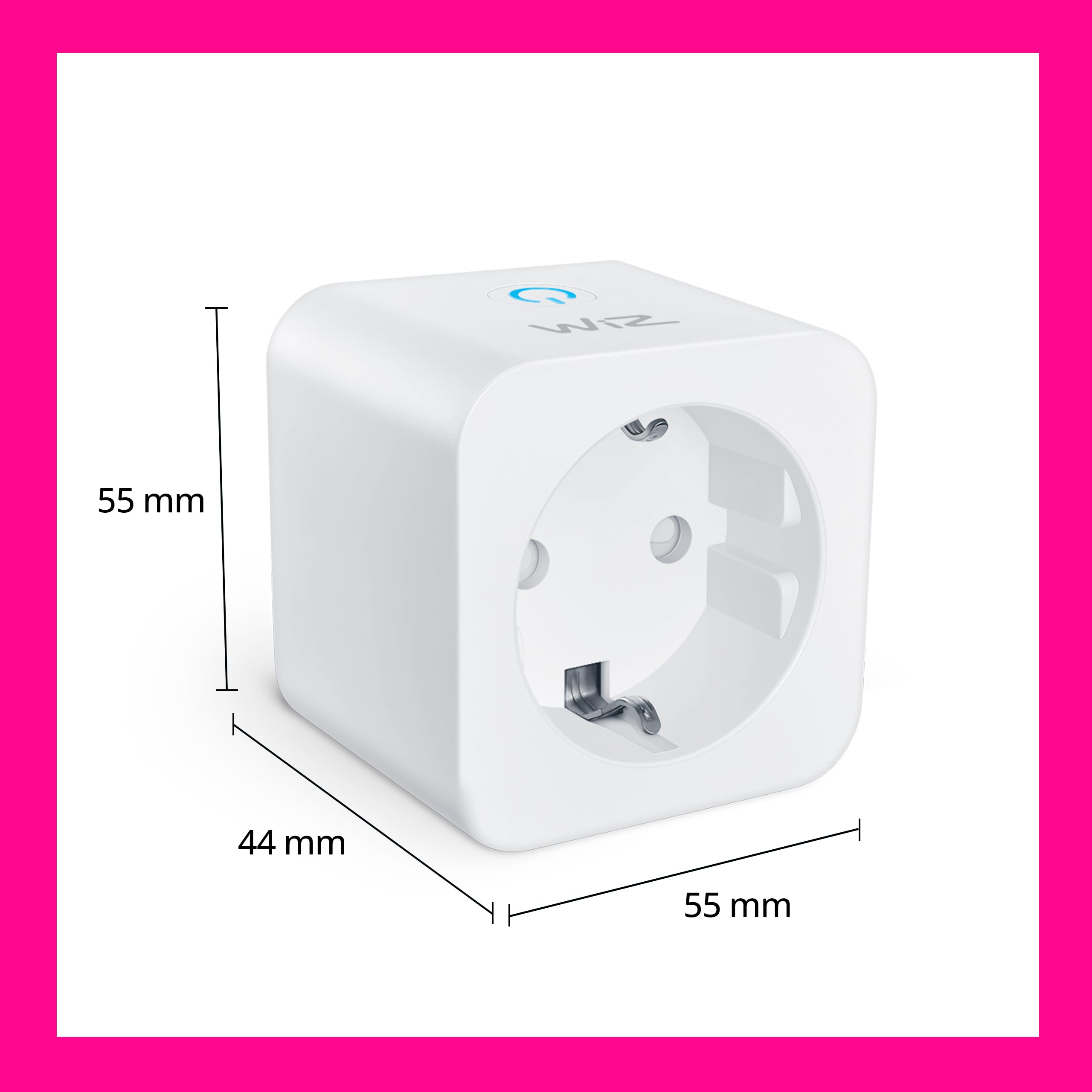 WiZ Wi-Fi Smart Plug, Tipo F, 230 V, 50 Hz, Installazione Facile, Certificazione Matter, Controlli Connessi, Comandi Vocali, Funziona con Alexa, Google Home e Apple Home, Confezione da 4