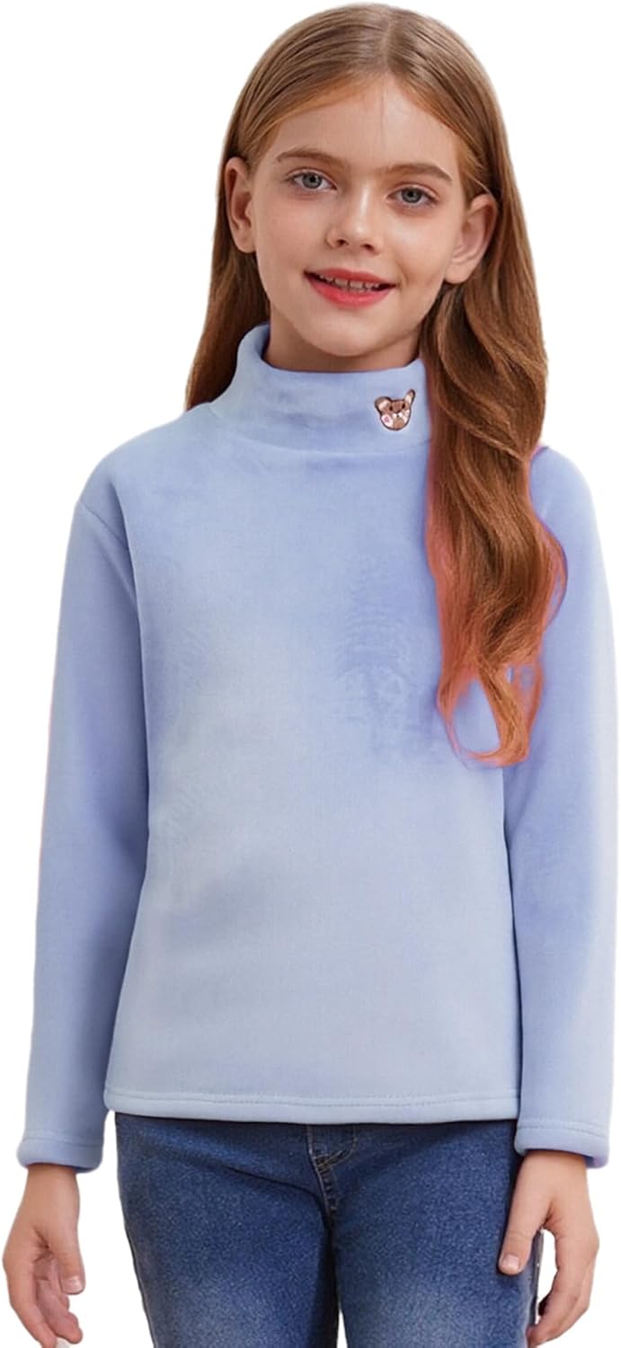YiZYiF Girls Boys Kids Thick Velvet Thermal Top Long Sleeve Fleece Pullover Underwear Homewear