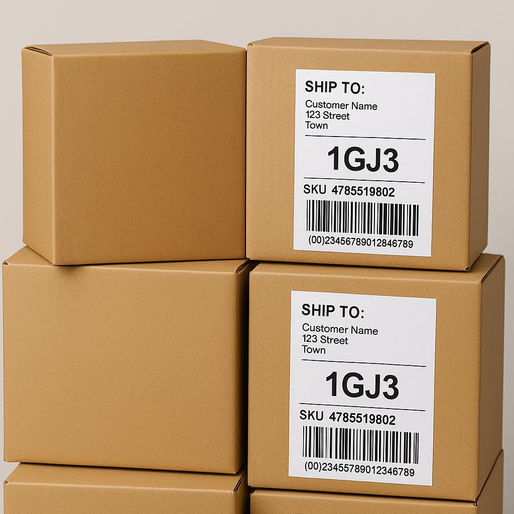 Etichette postali impermeabili per pallet, bianche opache, autoadesive, compatibili con stampanti a getto d'inchiostro e laser, per pallet, etichettatura postale, 1 x 2 (2 per foglio), 100 fogli