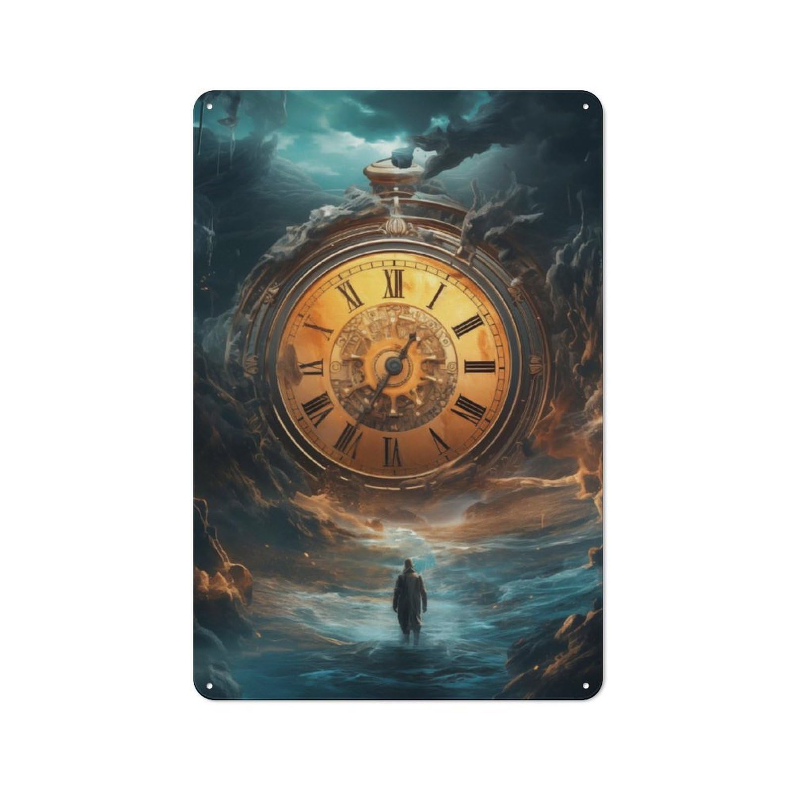 Junmoney Spacetime Vintage Tin Sign 30X20cm With For Guest Room Or Hallway, Suited To Wall Displays In Guest Rooms And Hallways