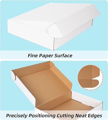 Miniatura 7 de Juego de 20 cajas de envío de 12 x 9 x 4 pulgadas, cajas de cartón corrugado blanco para publicidad (9 x 6 x 3, blanco)