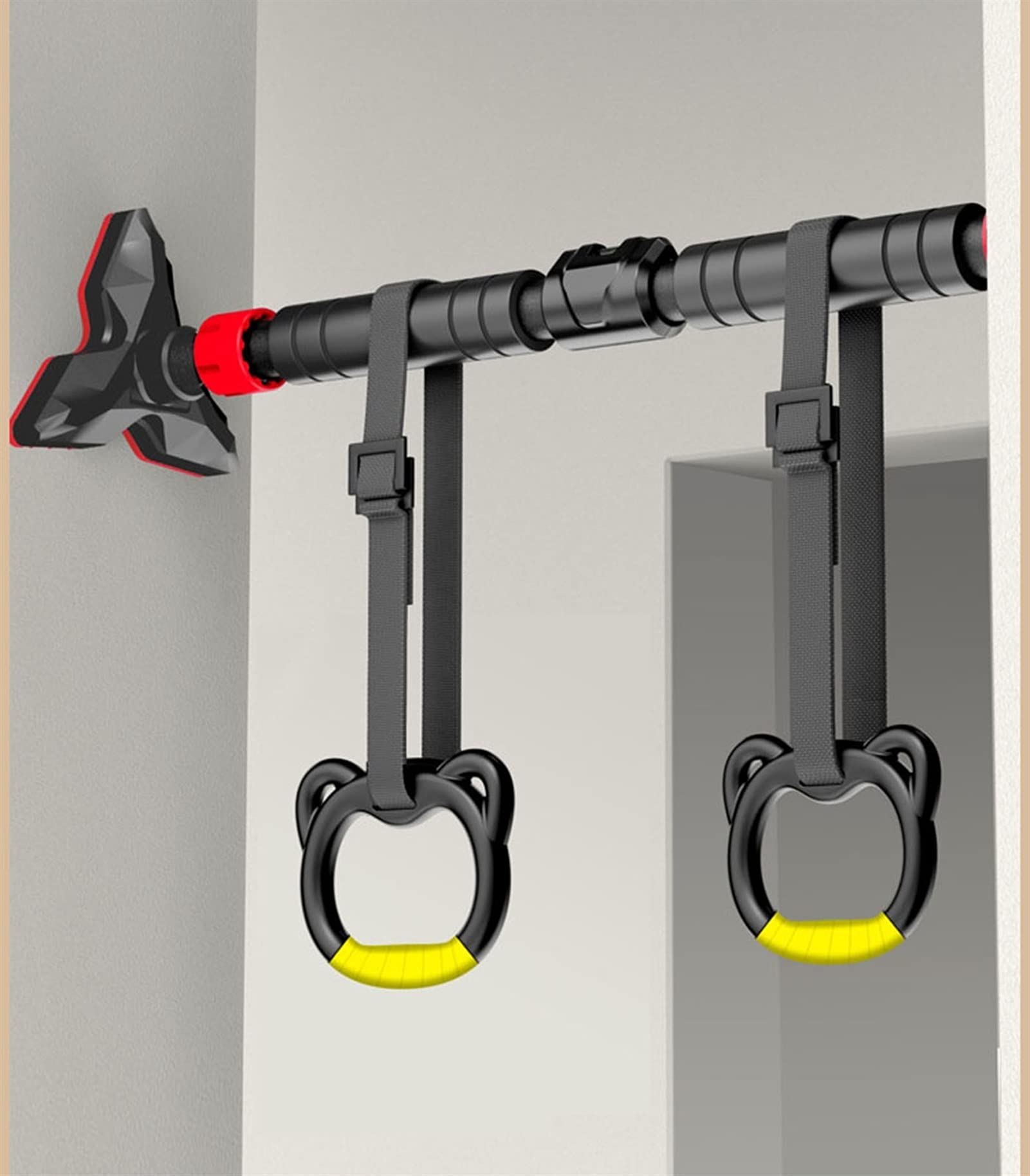 Set di barre per trazioni per trazioni, barra orizzontale per fitness in casa, con anello per bambini, cintura di resistenza regolabile, attrezzatura per sospensione, carico 300 kg