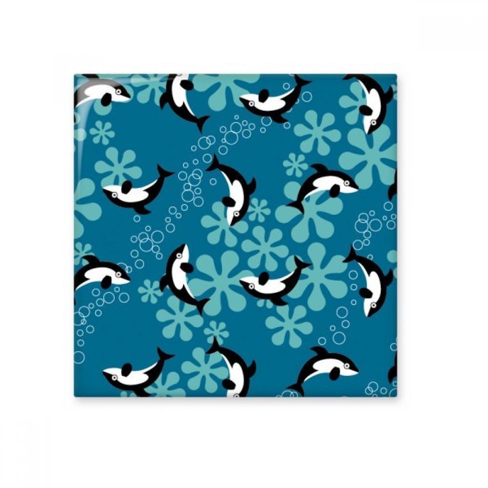 Carreaux dauphins pour faïence de salle de bain vagues bleues