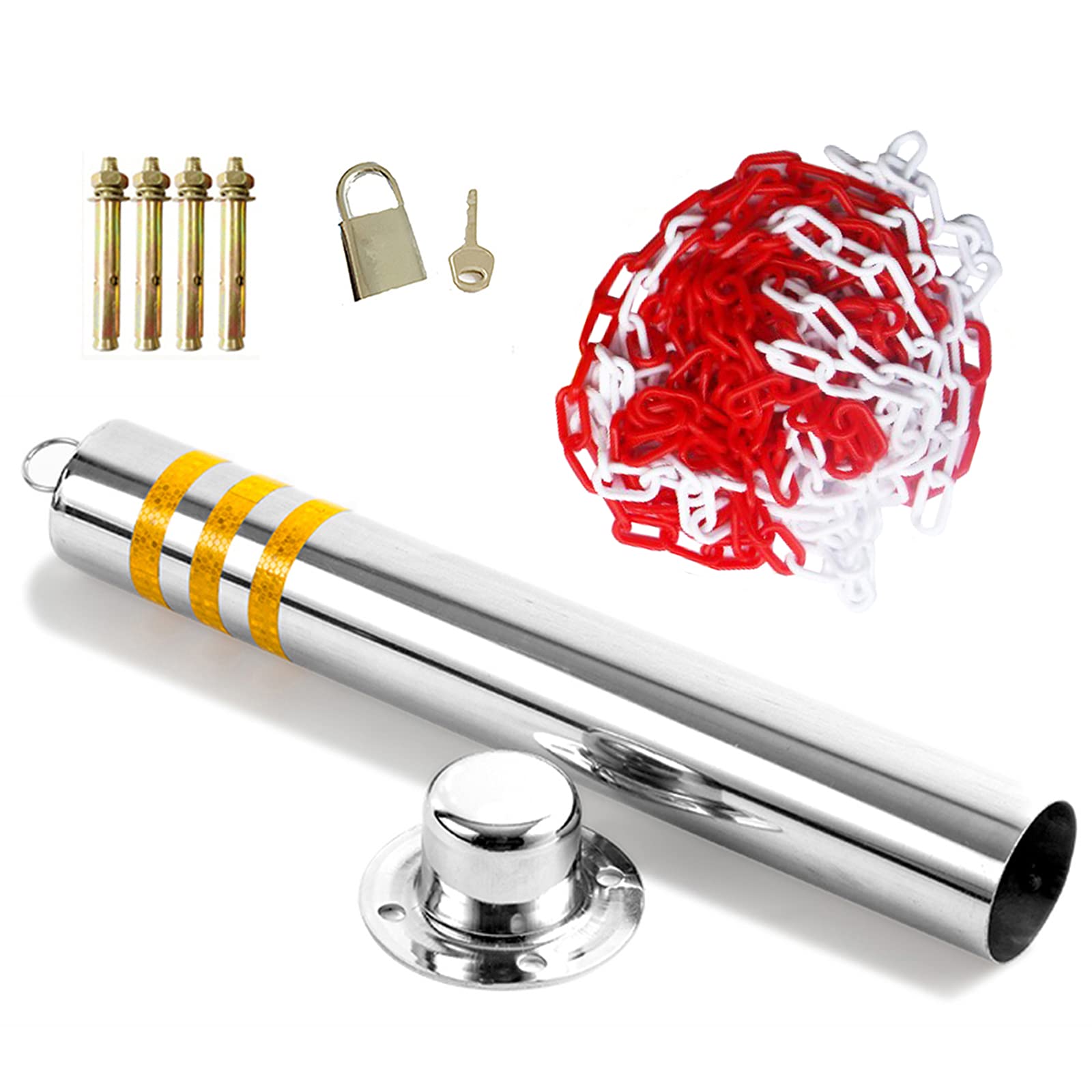 GTHTUHFD Parking Guardrails Metal Parking Bers Traffic Security Bollard Removable Parking Space Lock Perfect Parking Post,800X89Mm,Color-650x89mm