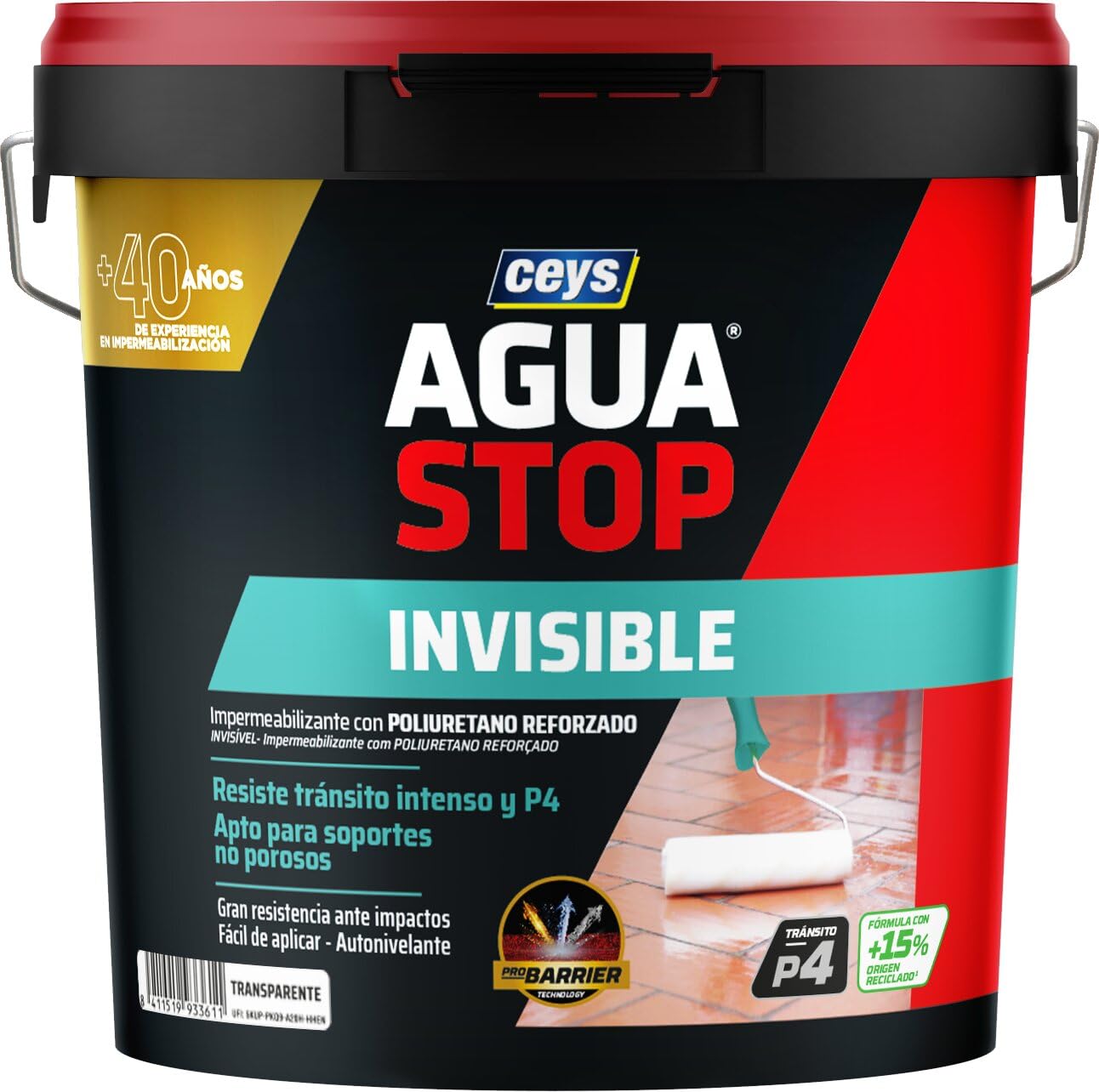 Ceys - Aguastop Invisible - Micromembrana Transparente Impermeabilizante - Antifiltraciones, Cubre Grietas y Fisuras - Alto rendimiento - Tratamiento Protector - 16 L